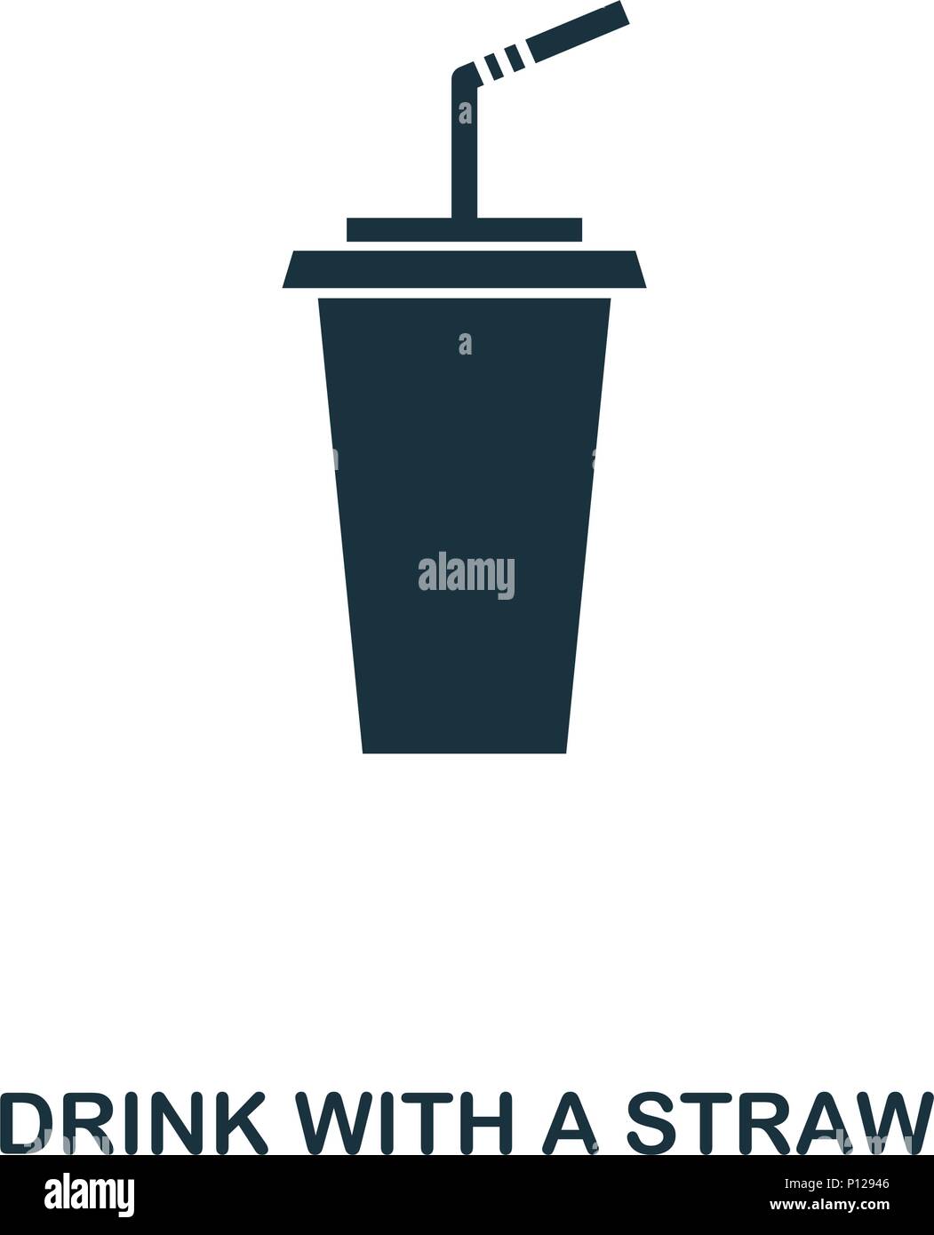 Trinken mit dem Strohhalm Symbol. Mobile Apps, Drucken und mehr. Einfaches Element singen. Monochrome trinken mit dem Strohhalm Symbol Abbildung. Stock Vektor