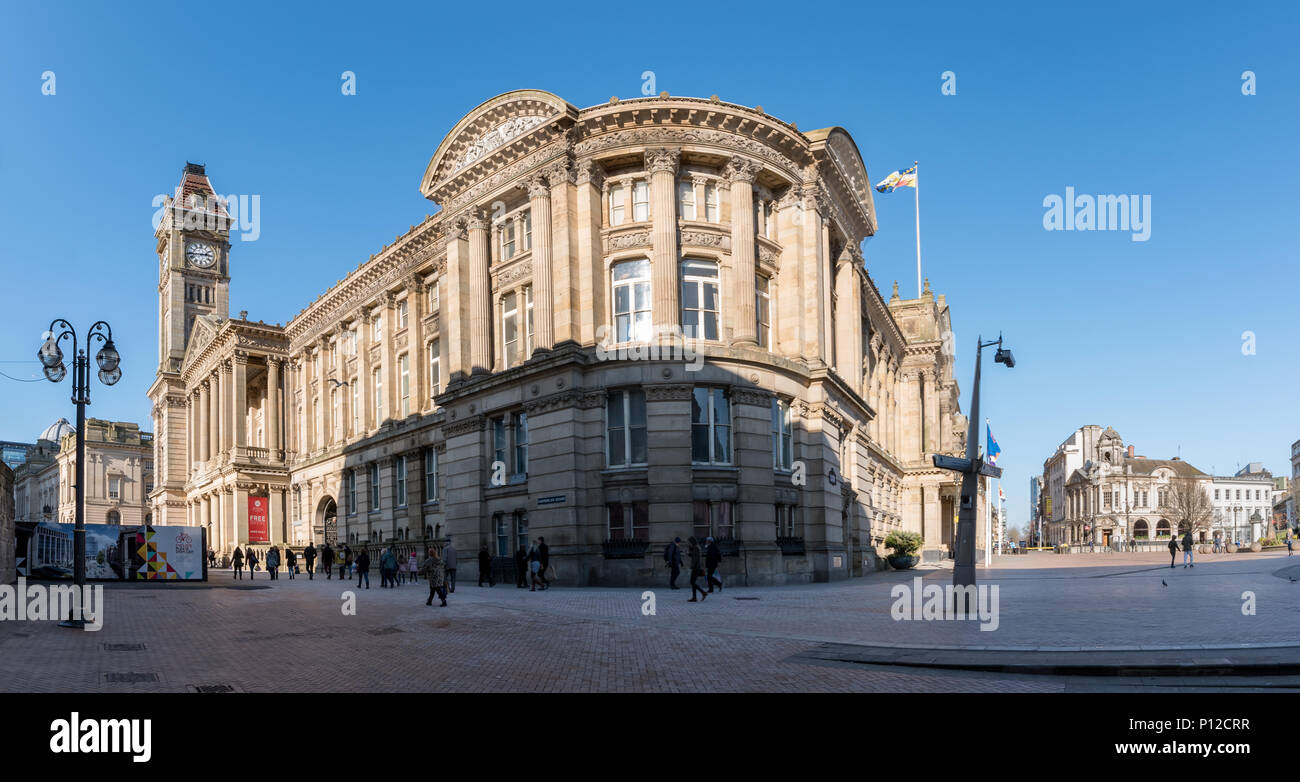 Birmingham Town hall ist Dir zunächst die monumentale Rathäuser, kommen würde, um die Städte des viktorianischen Englands zu charakterisieren Stockfoto