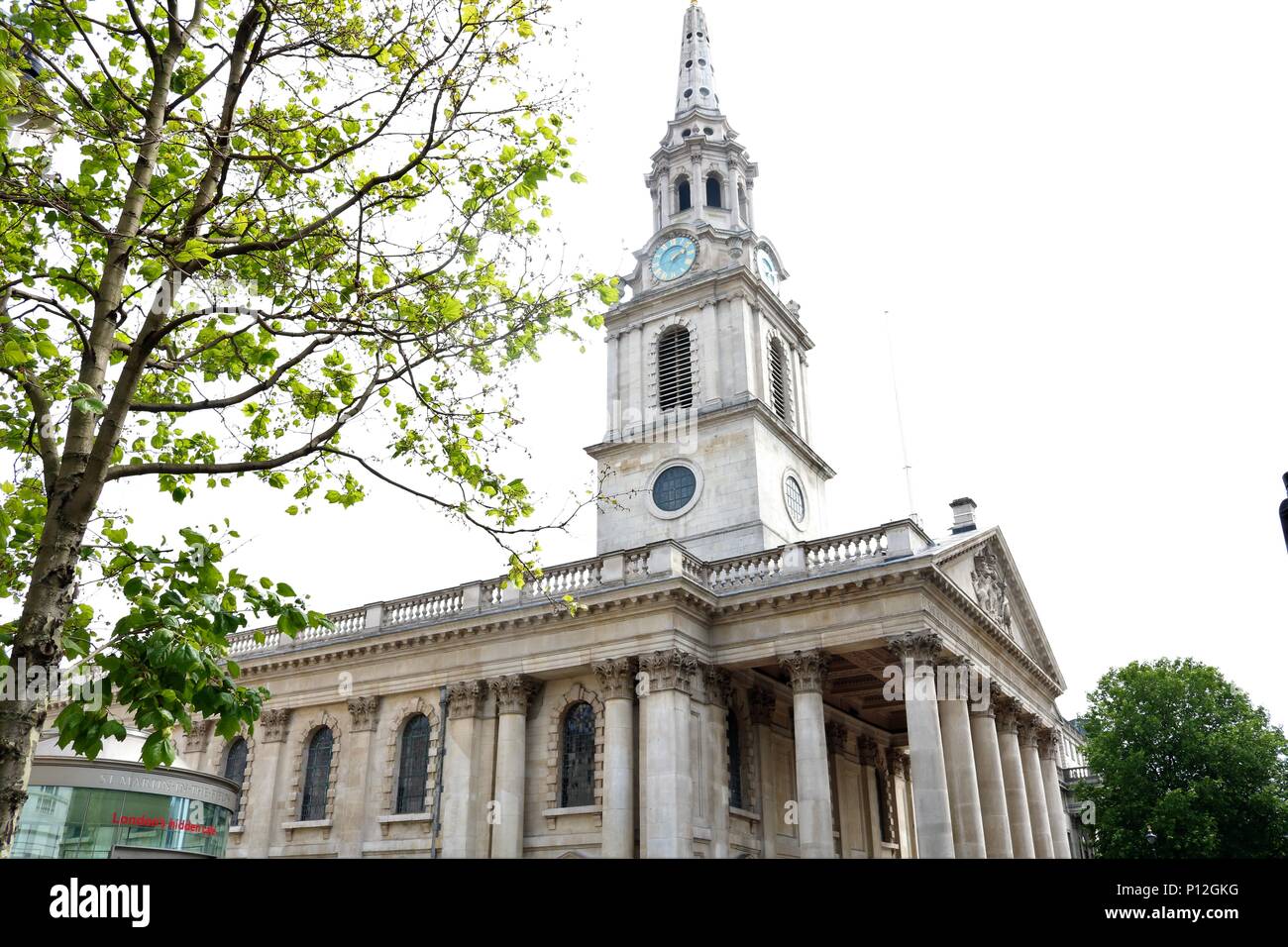 St. Martin-in-the-Fields, ein James Gibb's Kirche in Trafalgar Square, London, Großbritannien Stockfoto