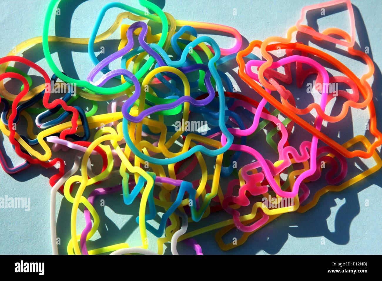 Bunte Silly-Bands Stockfoto