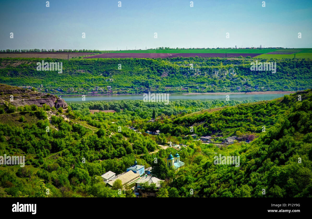 Außenansicht zu Curchi orthodoxen Kloster der Heiligen Dreifaltigkeit in der Republik Moldau Stockfoto