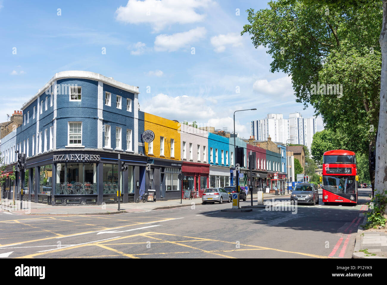 Kennington Road, Kennington, Londoner Stadtteil Lambeth, Greater London, England, Vereinigtes Königreich Stockfoto