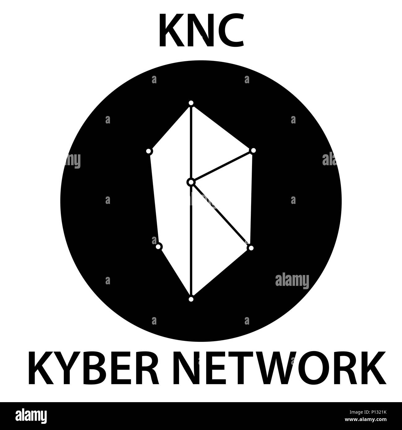 Kyber Netzwerk Münze cryptocurrency blockchain Symbol. Virtuelle elektronische, Internet Geld oder cryptocoin Symbol, Logo Stock Vektor