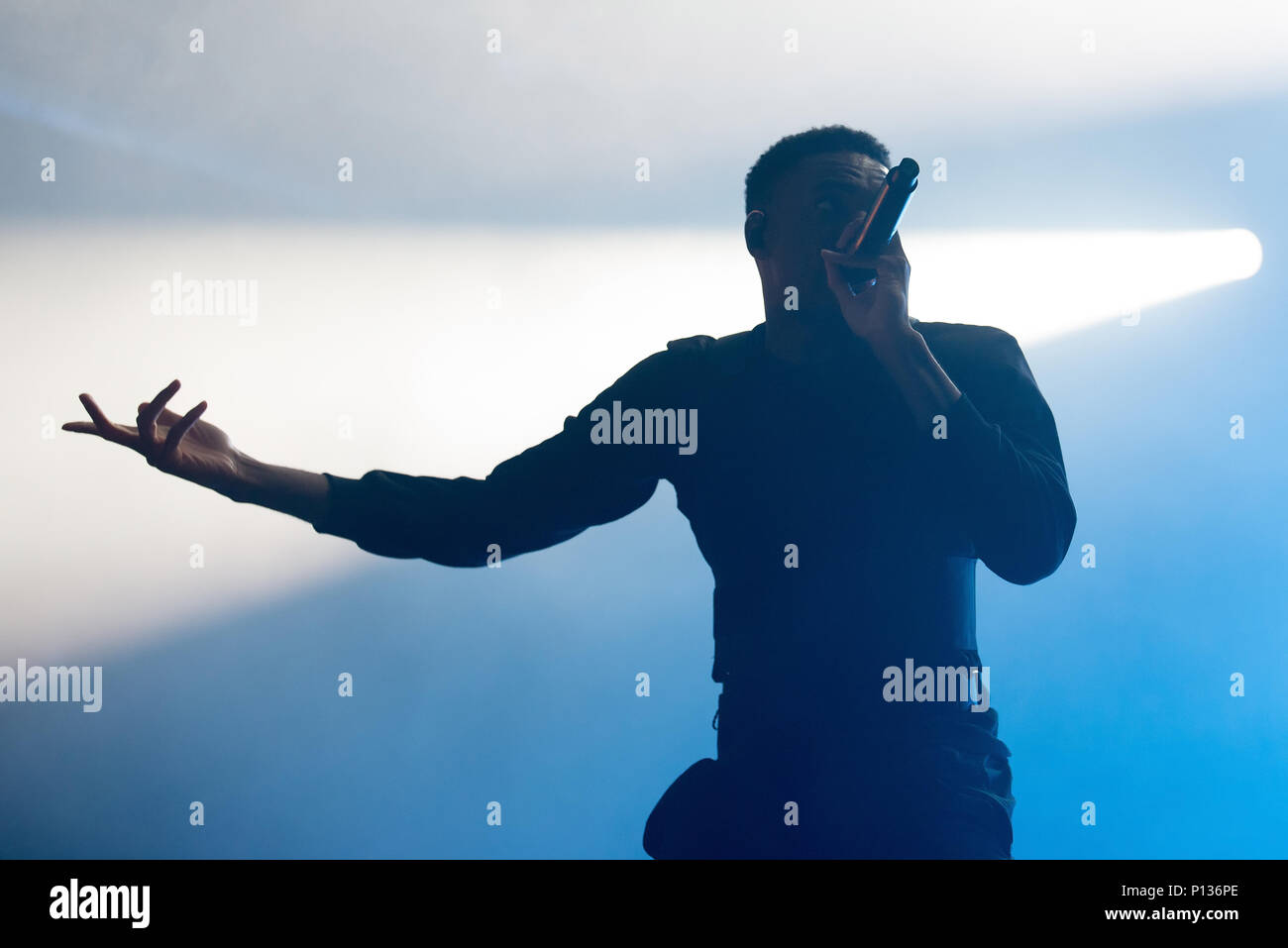 BARCELONA - 31. Mai: Vince Heftklammern (rap Band) führen Sie im Konzert an Primavera Sound Festival am 31. Mai in Barcelona, Spanien 2018. Stockfoto