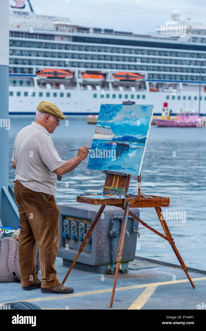 Traditionelle schnell Bild keuchend Wettbewerb in einer kleinen spanischen Stadt Palamos an der Costa Brava. 03. 06. 2018 Spanien Stockfoto