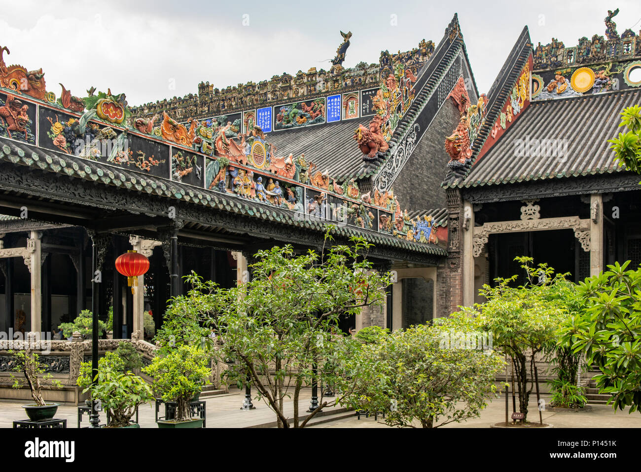 Dach Dekoration auf Chen Clan Pausenhalle, Guangzhou, China Stockfoto