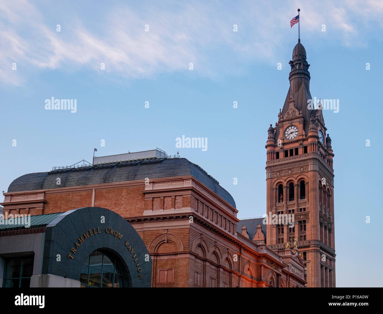 Pabst Theater und Rathaus Gebäude, Milwaukee, Wisconsin. Stockfoto