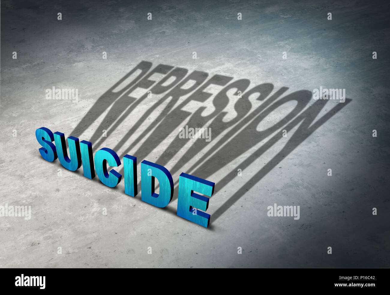 Selbstmord und Depression Warnzeichen der Hoffnungslosigkeit als psychische Krankheit Gesundheit Konzept als dauerhafte Lösung zu einer vorübergehenden Zustand des Geistes. Stockfoto