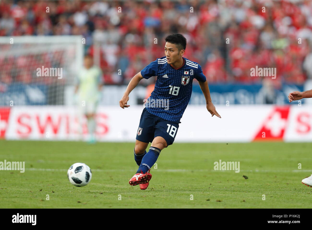 Ryota Ohshima (JPN), Jun 8, 2018 - Fußball: Internationales Freundschaftsspiel zwischen der Schweiz 2-0 Japan im Stadio communale Cornaredo in Lugano in der Schweiz. (Foto von mutsu Kawamori/LBA) [3604] Stockfoto