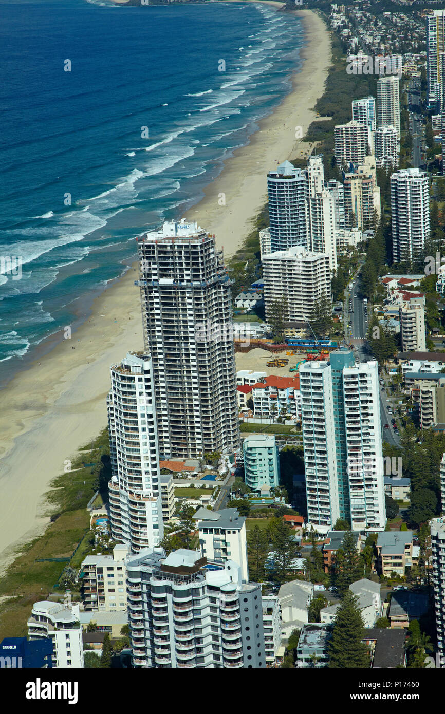 Blick von Q1 Wolkenkratzer, Surfers Paradise, Gold Coast, Queensland, Australien Stockfoto