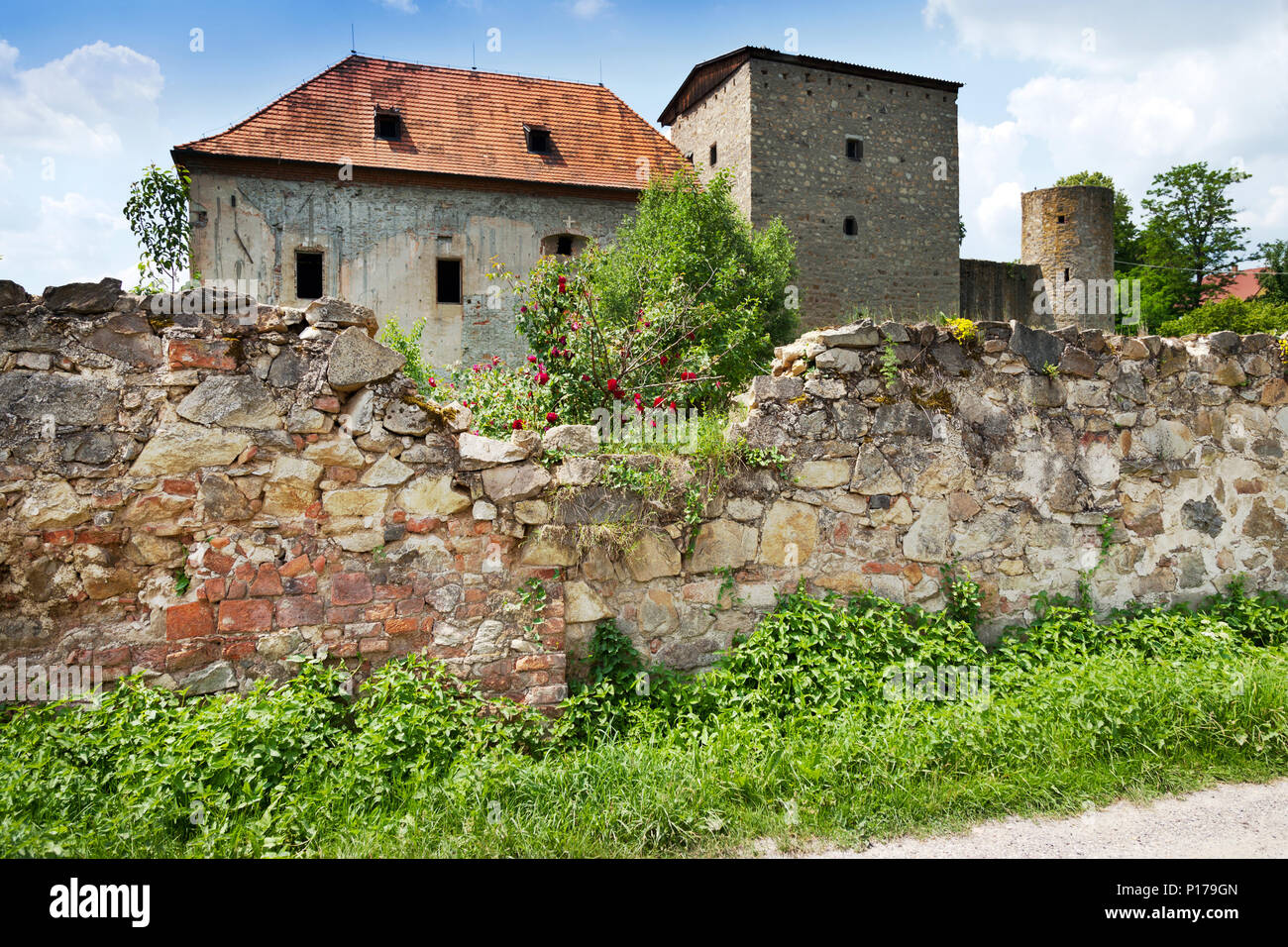 Horní tvrz, Kestřany, Jihočeský kraj, Česká republika / Schloss in Kestrany Dorf, Südböhmen, Tschechische Republik Stockfoto