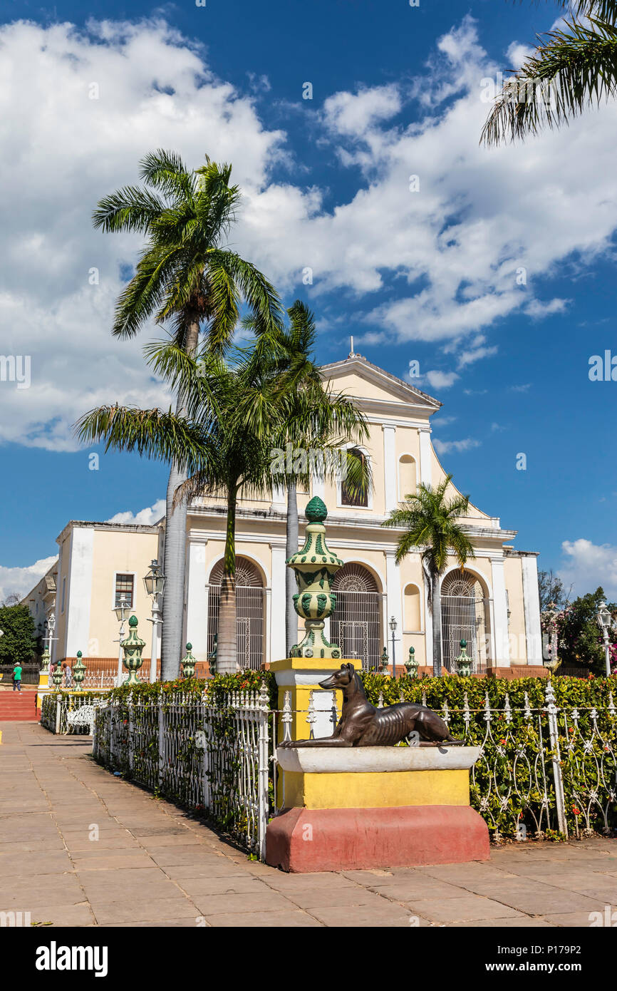 Ein Blick auf die Plaza Mayor in der UNESCO Weltkulturerbe Stadt Trinidad, Kuba. Stockfoto