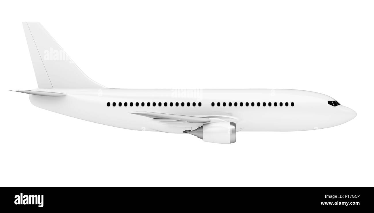Weiße Flugzeug isoliert Stockfoto