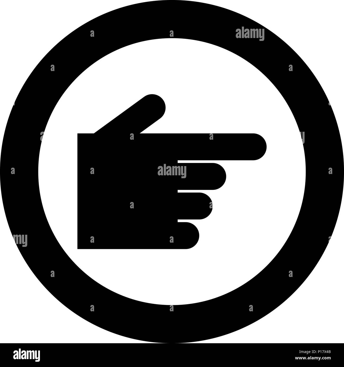 Zeigende Hand Symbol Farbe Schwarz im Kreis runde Vektor I Stock Vektor