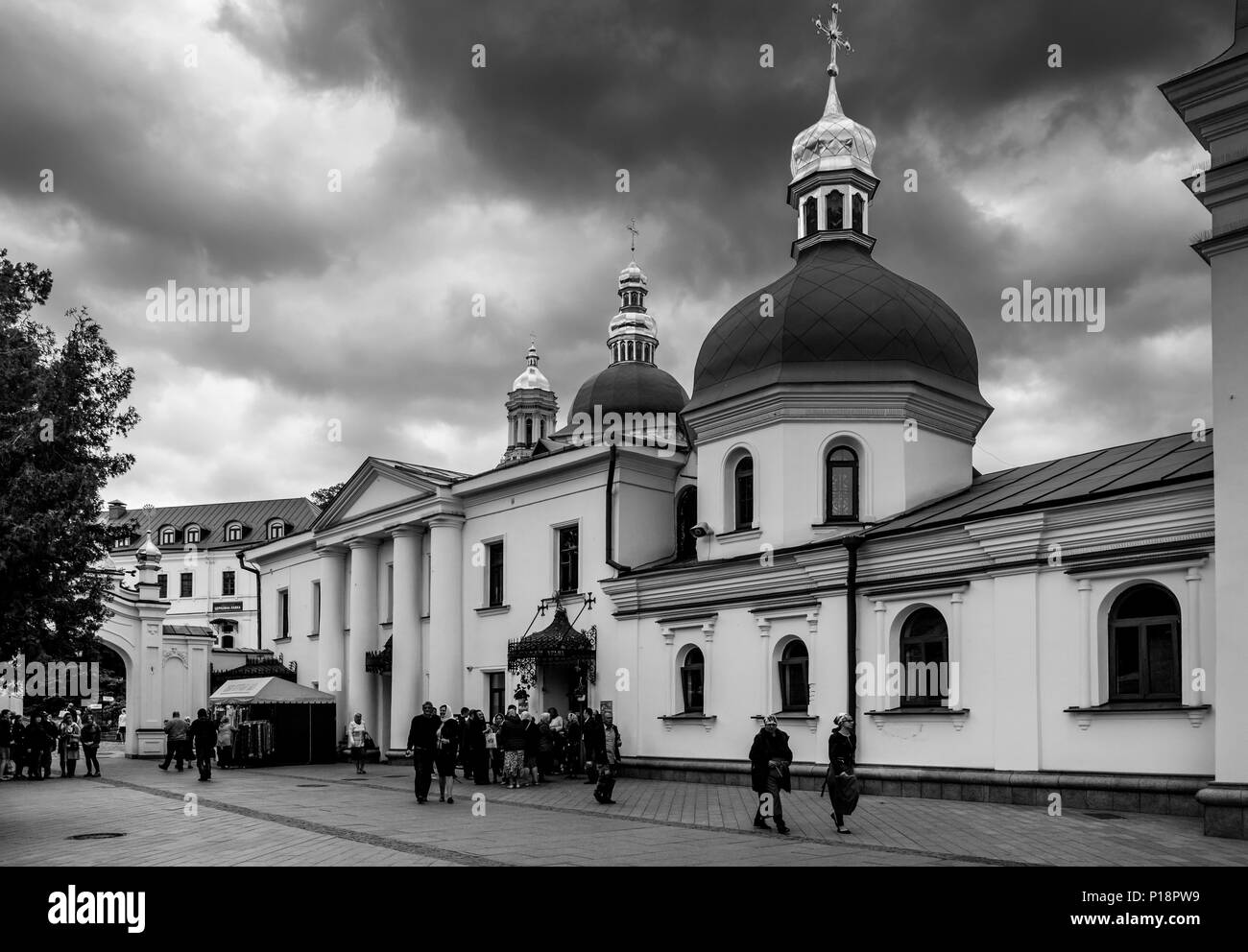 Kirche der Kreuzerhöhung, Pechersk Lavra Klosteranlage, Kiew, Ukraine Stockfoto