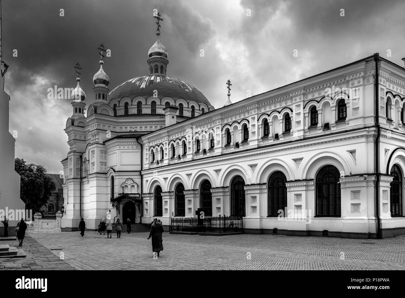 Das refektorium Kirche Im Pechersk Lavra Klosteranlage, Kiew, Ukraine Stockfoto