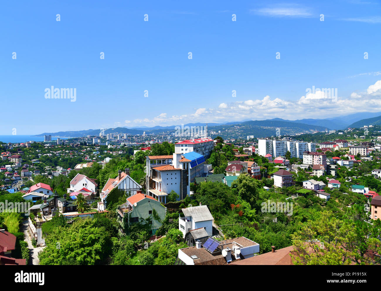 Panorama der Stadt Sotschi in Russland Stockfoto