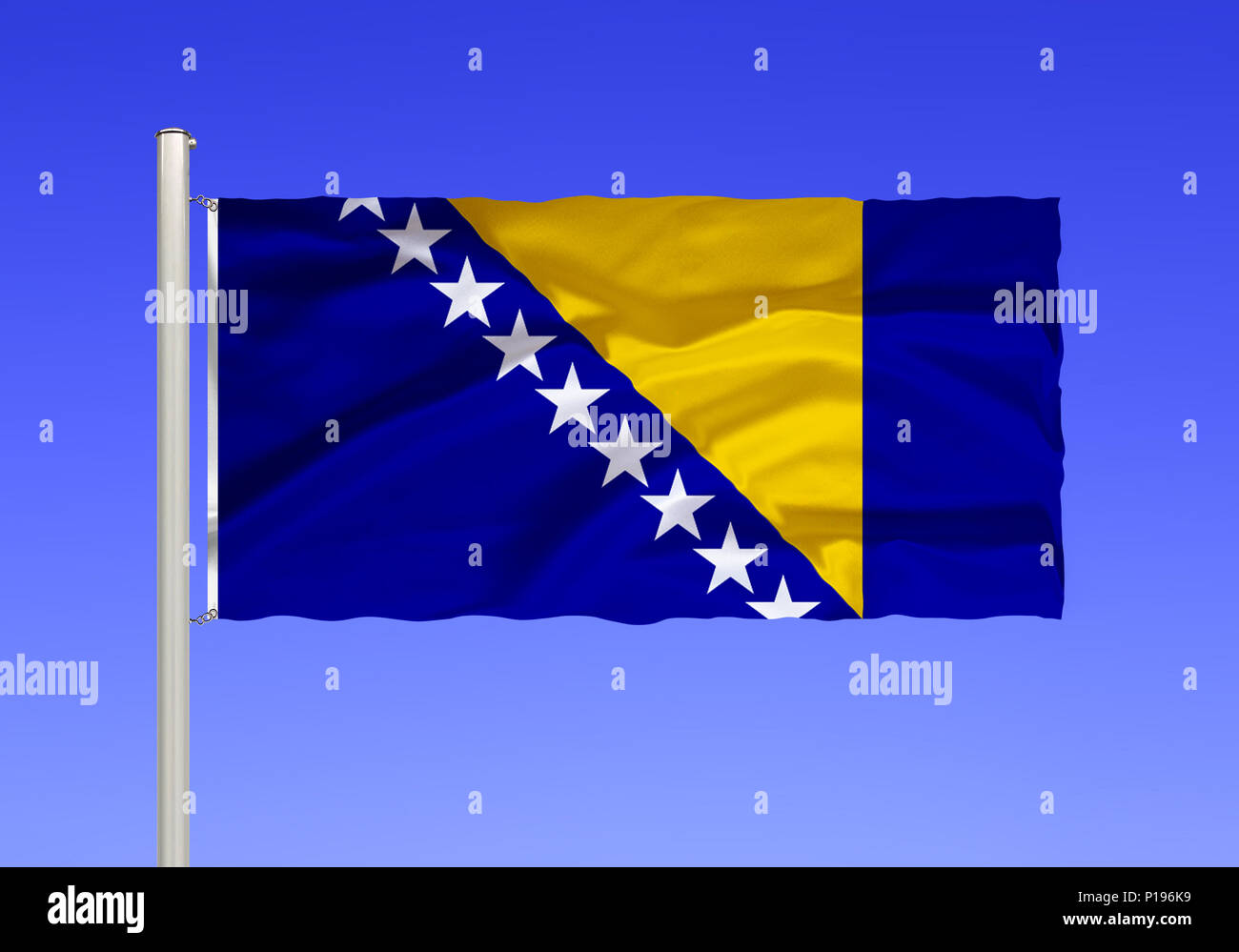 Flagge Bosnien und Herzegowina Flagge von Bosnien und Herzegowina Stockfoto