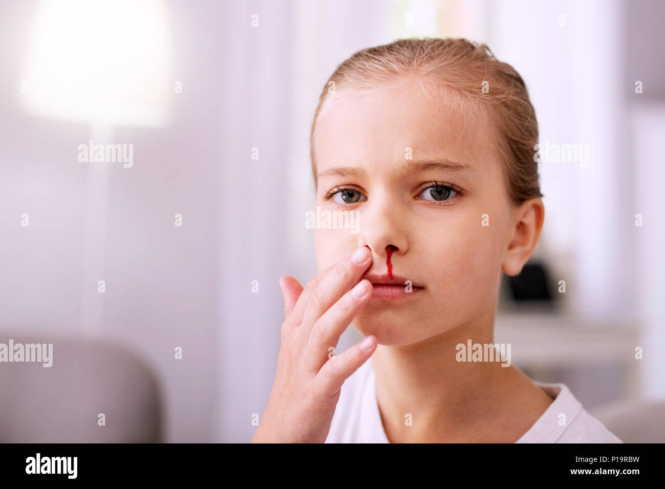 Portrait einer traurig freudlos Mädchen Stockfoto