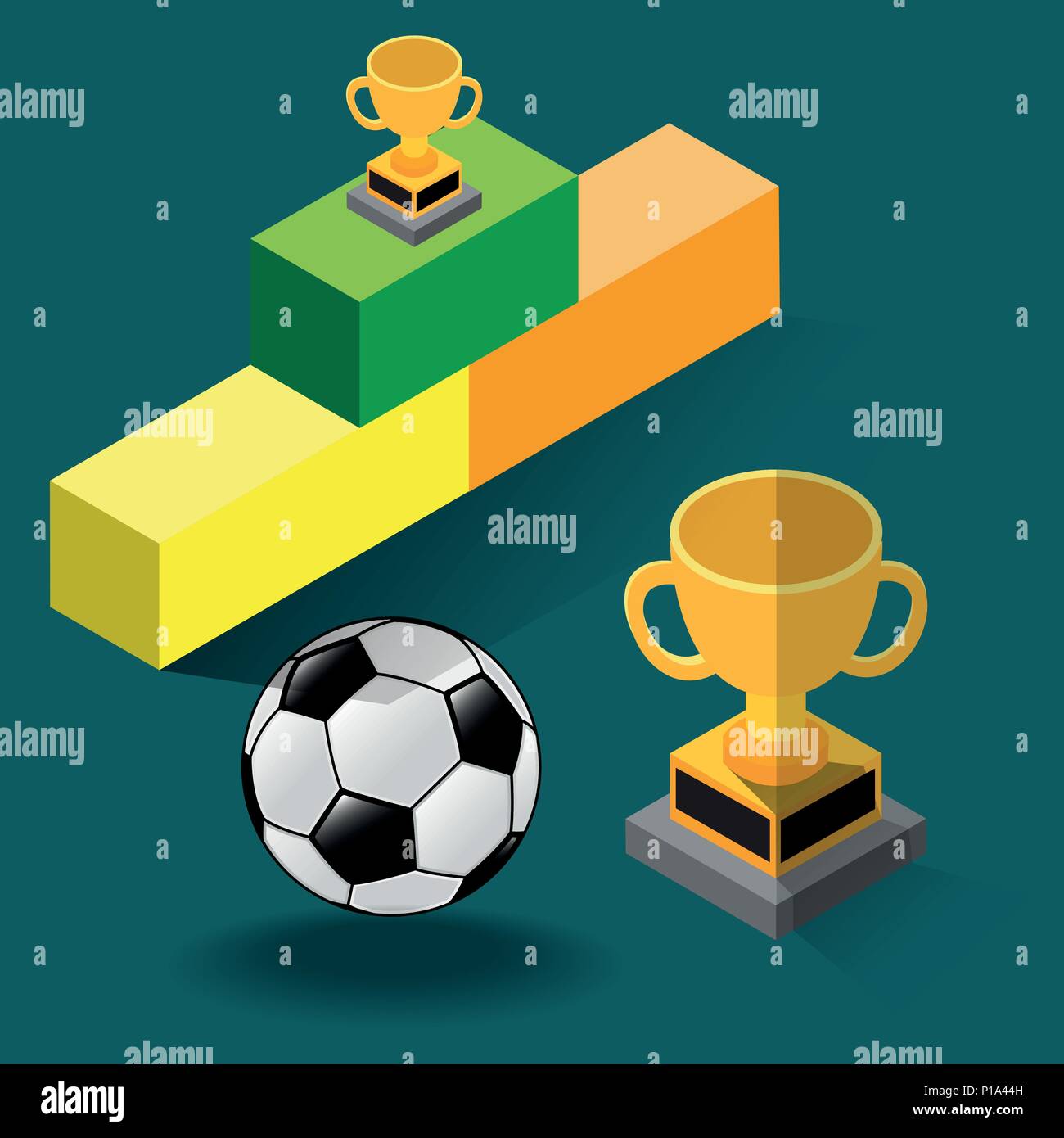 Fußball-Sport Zubehör für Fußball-Konzept - isometrische Vektor. Stock Vektor