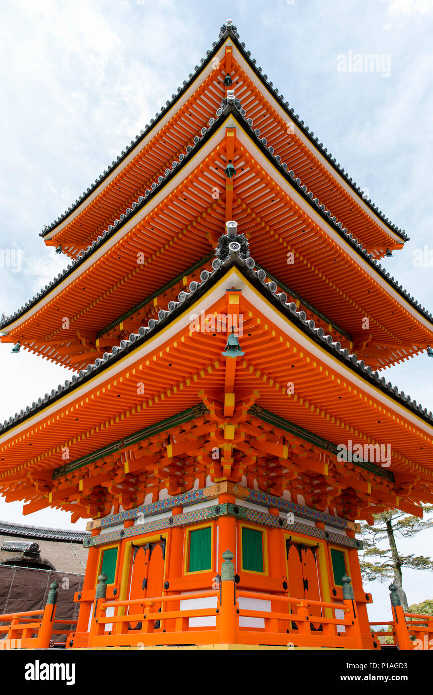 Sanjunoto Pavillon im Inneren der Kiyomizu-dera Tempel, Kyoto, Japan. Stockfoto
