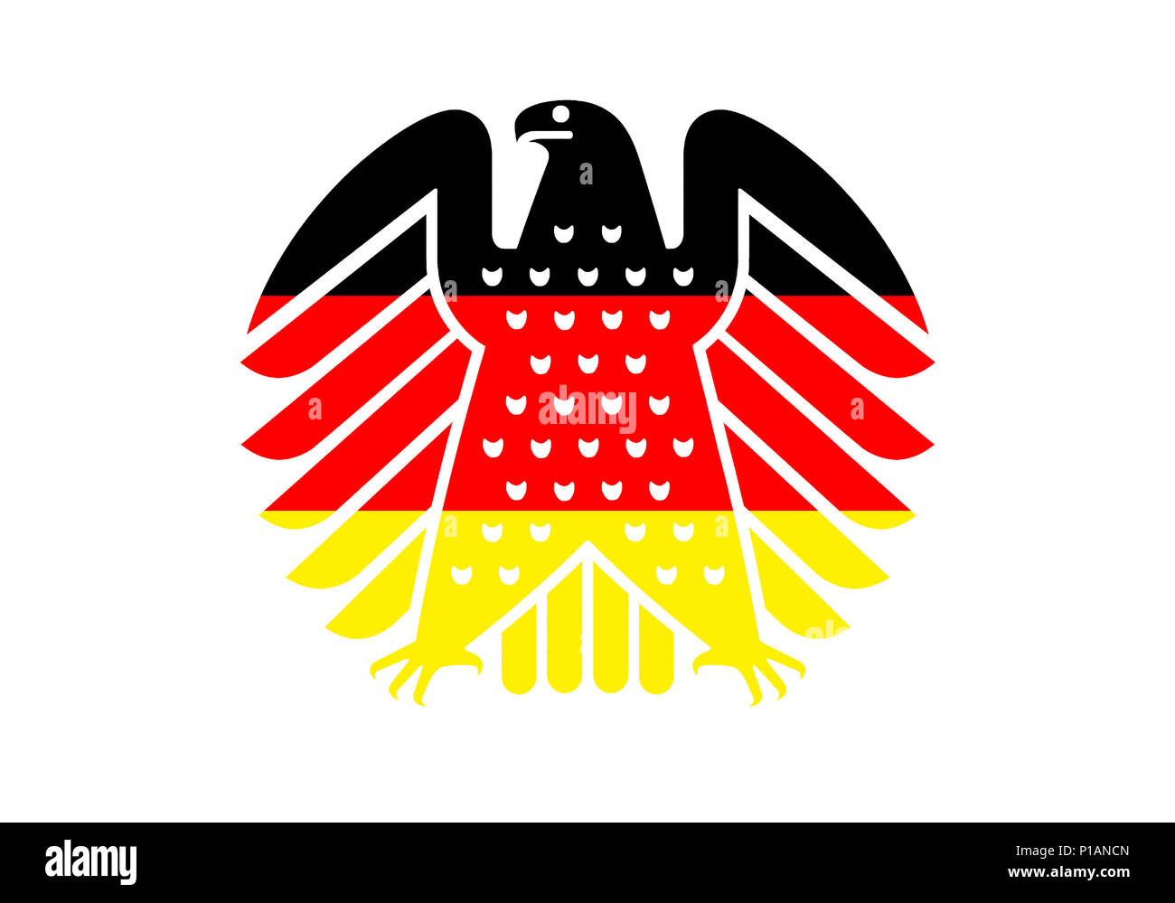 Neue bundesadler in den Farben schwarz - rot - Gold, das Wappentier der Bundesrepublik Deutschland,, Neuer Bundesadler in den Farben schwarz-rot-g Stockfoto