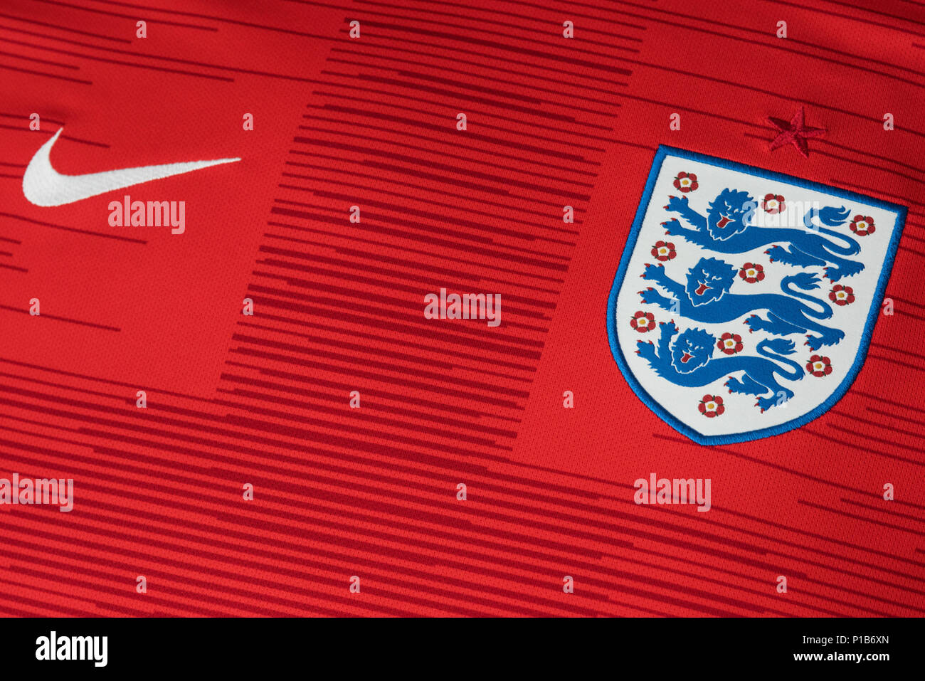 England nach Jersey. FIFA 2018 World Cup. Stockfoto
