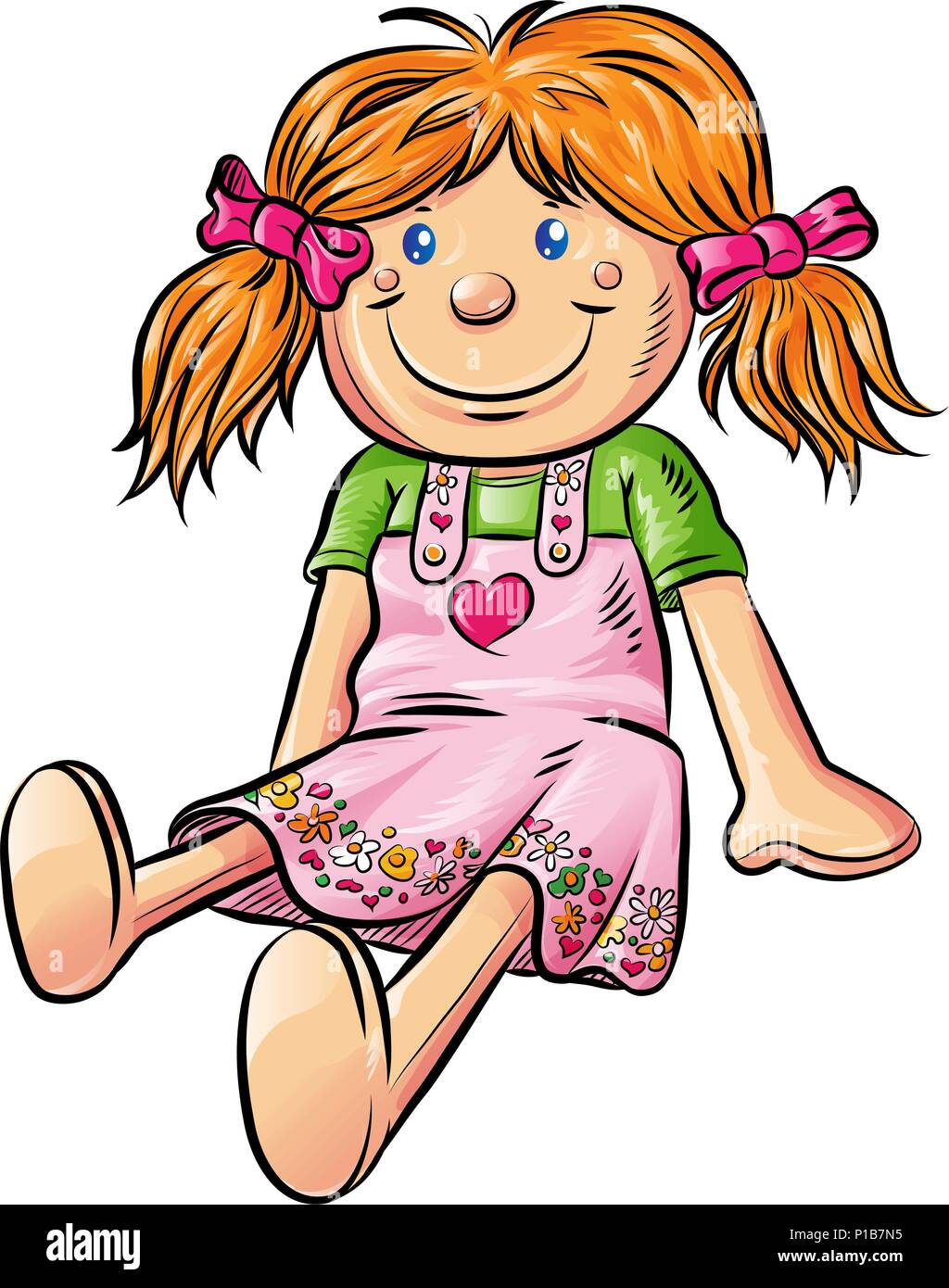 Puppe Cartoon auf weißem Hintergrund Alamy
