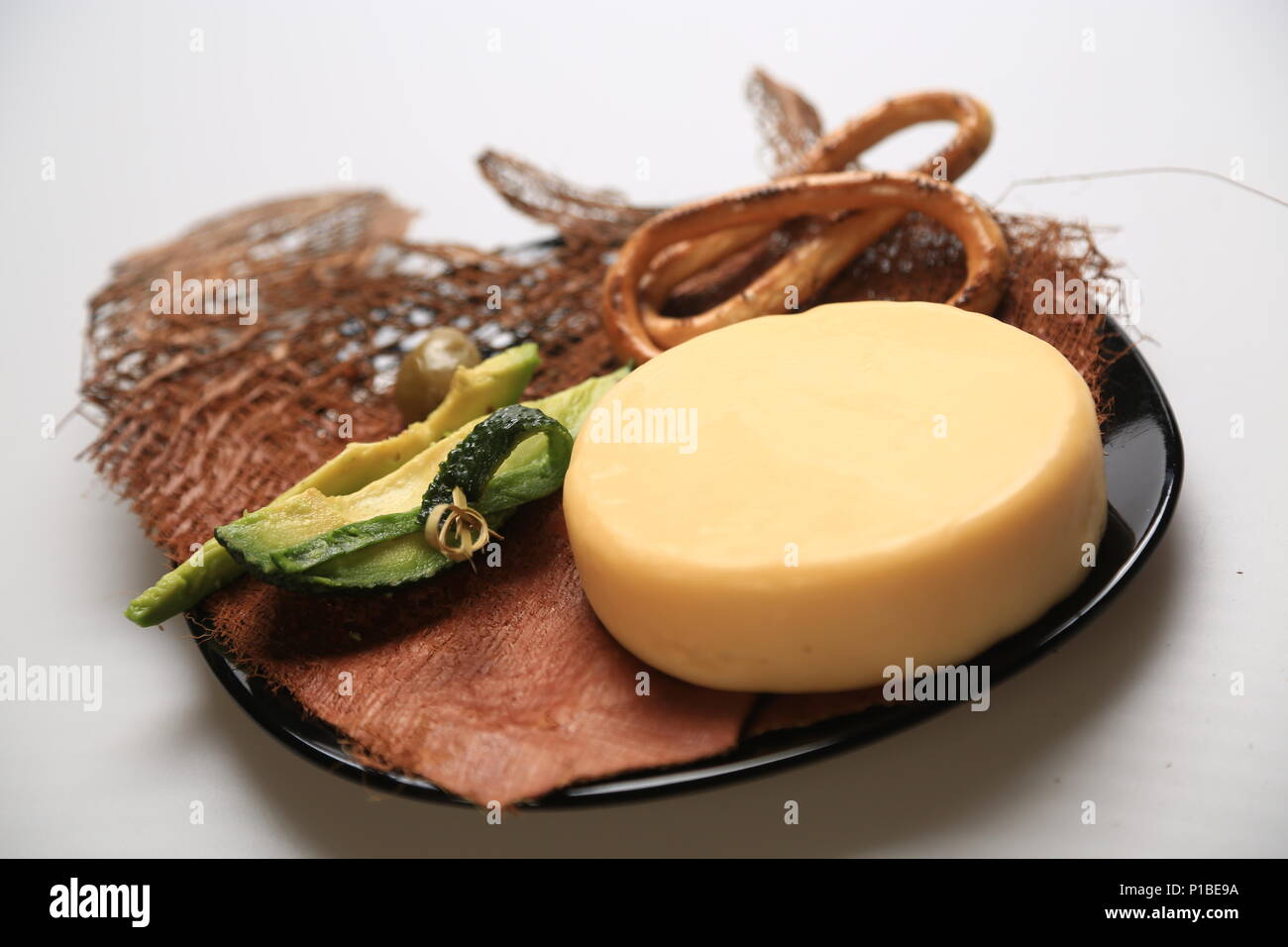 Der kleine Rad von Käse Stockfoto