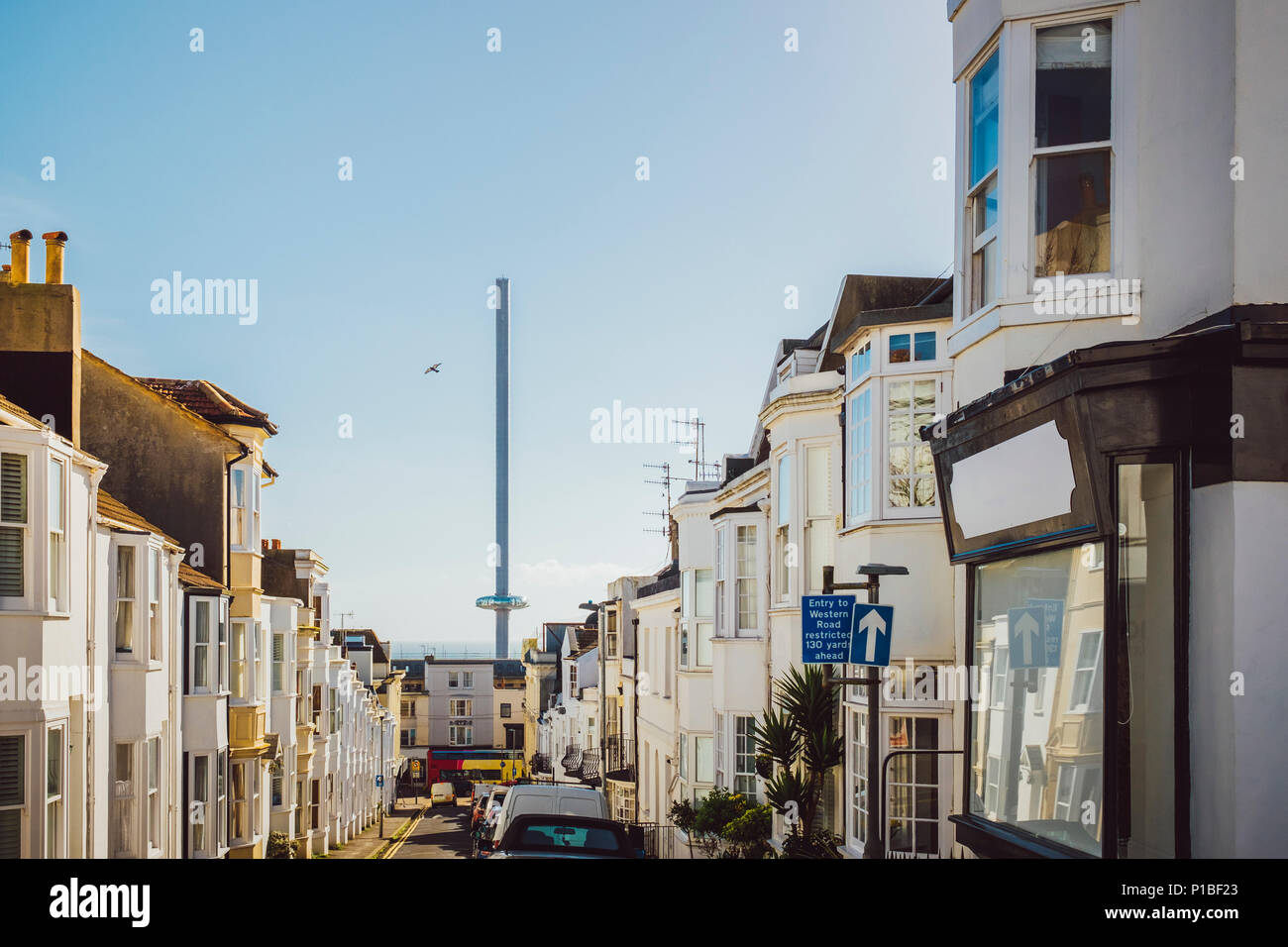 Blick auf British Airways ich 360 Tower, Brighton, England Stockfoto