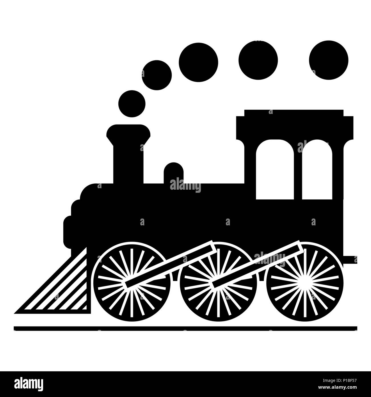 Zug Symbol auf weißem Hintergrund, klassisch oder retro Zug Symbol, Symbol flachbild Symbol Vektor. Stock Vektor