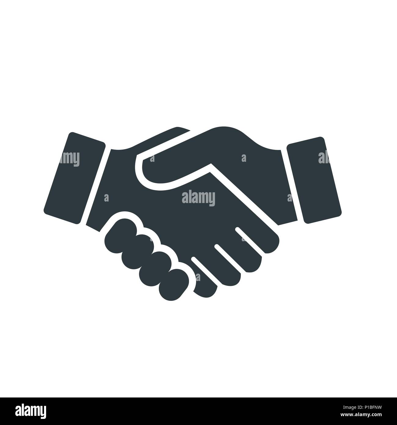 Der Vektor der Handshake Symbol auf weißem Hintergrund - Vektor ikonisches Design Stock Vektor