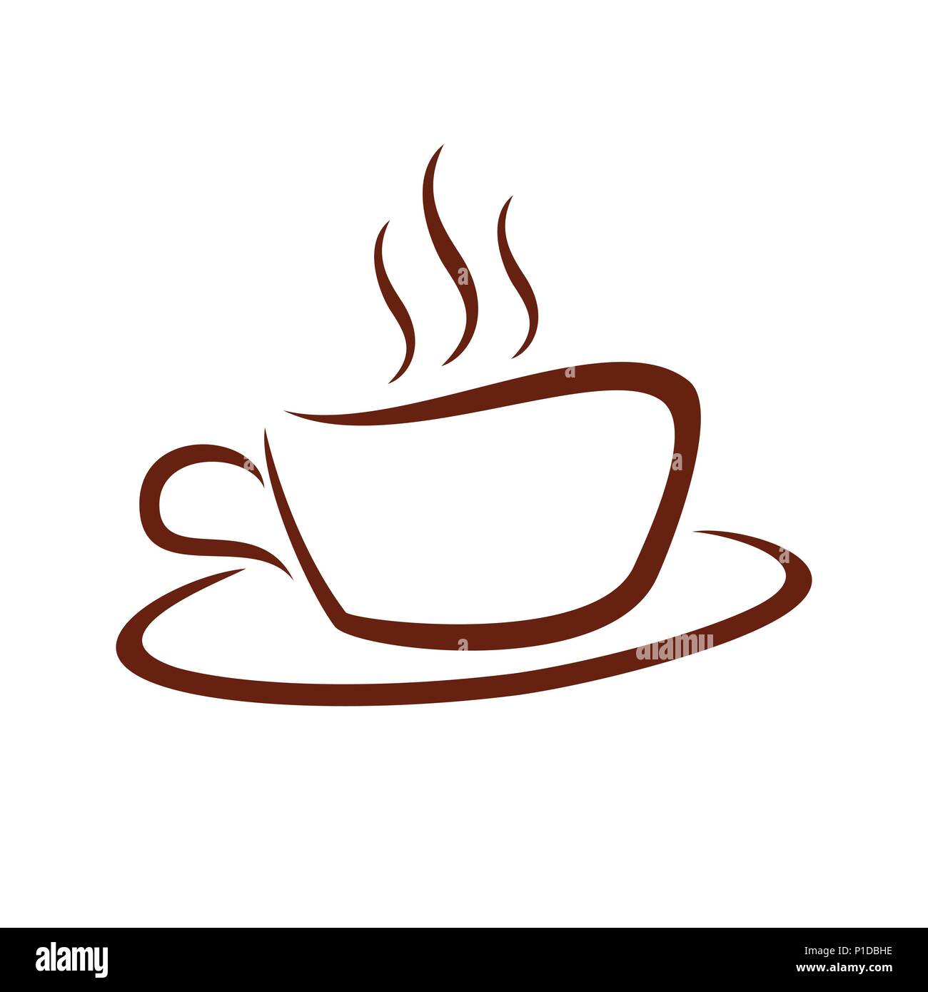 Cafe Kaffee Tasse Line Art Vektor Symbol Grafik Logo Design  Stock-Vektorgrafik - Alamy