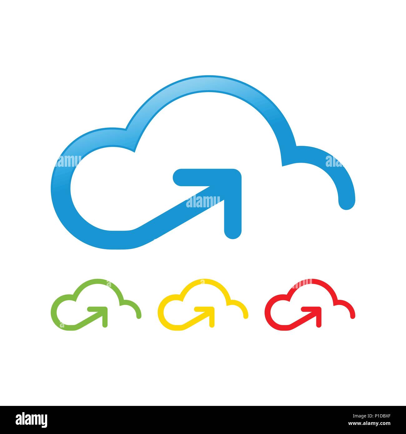 Cloud Storage vorgelagerten Senden Zugang Vektor Symbol Grafik Logo Design Stock Vektor