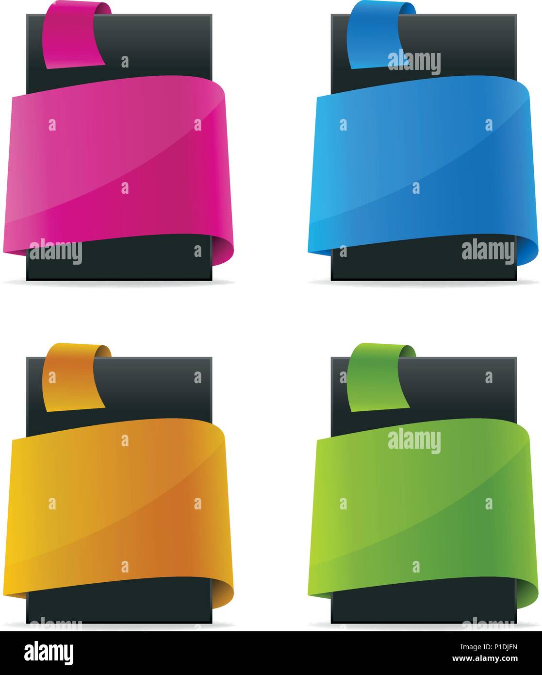 Dreidimensionale Textplatzhalter auf weißem Hintergrund. Hintergründe für Ihre Titel und Inhalt. Stock Vektor