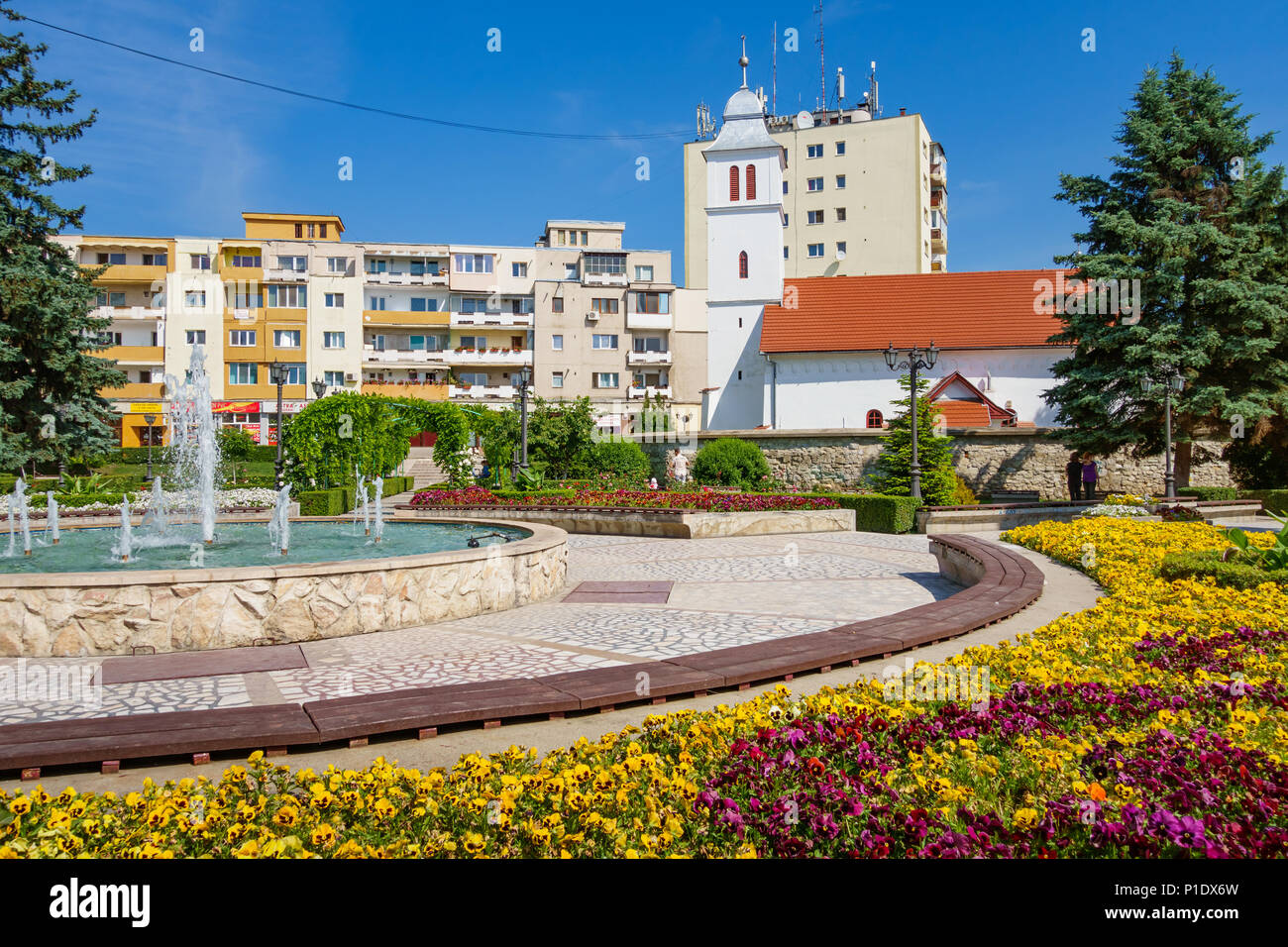 Downtown Câmpia Turzii, Siebenbürgen, Rumänien Stockfoto
