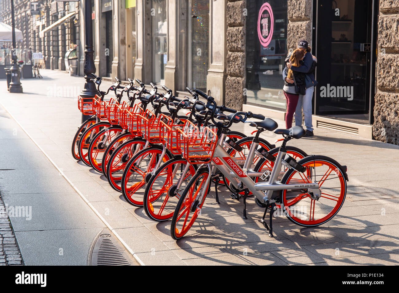 Bike Sharing in Mailand Stockfoto