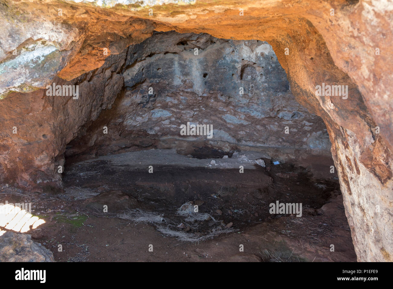 Historische höhlen Cuevas del Caballero, Gran Canaria, Kanarische Inseln, Spanien Stockfoto