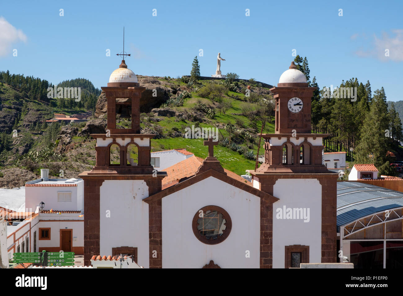 Kirche von Artenara, Gran Canaria, Kanarische Inseln, Spanien Stockfoto