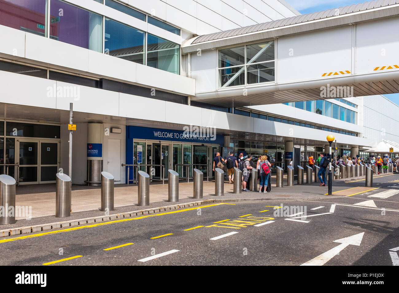 Haupteingang zum Flughafen Glasgow, Glasgow, Schottland Stockfoto