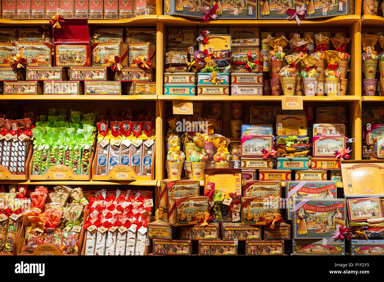 La Cure Gourmande Candy Store detail, Madrid, Spanien. Stockfoto