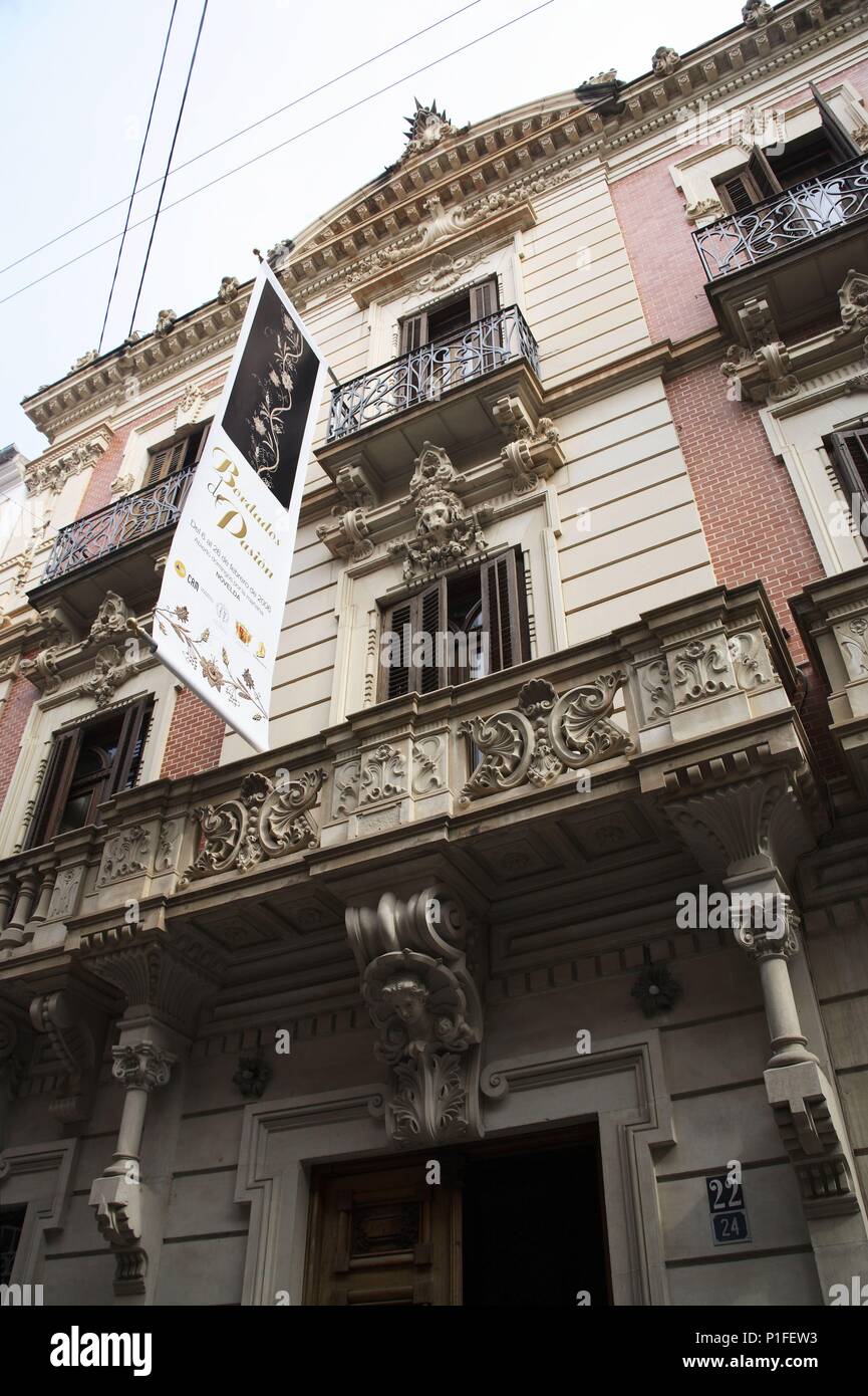 Spanien - Valencia autonome Region-Vinalopó (Kreis) - Alicante. Novelda; Casa/Museo Modernista; fachada. Stockfoto