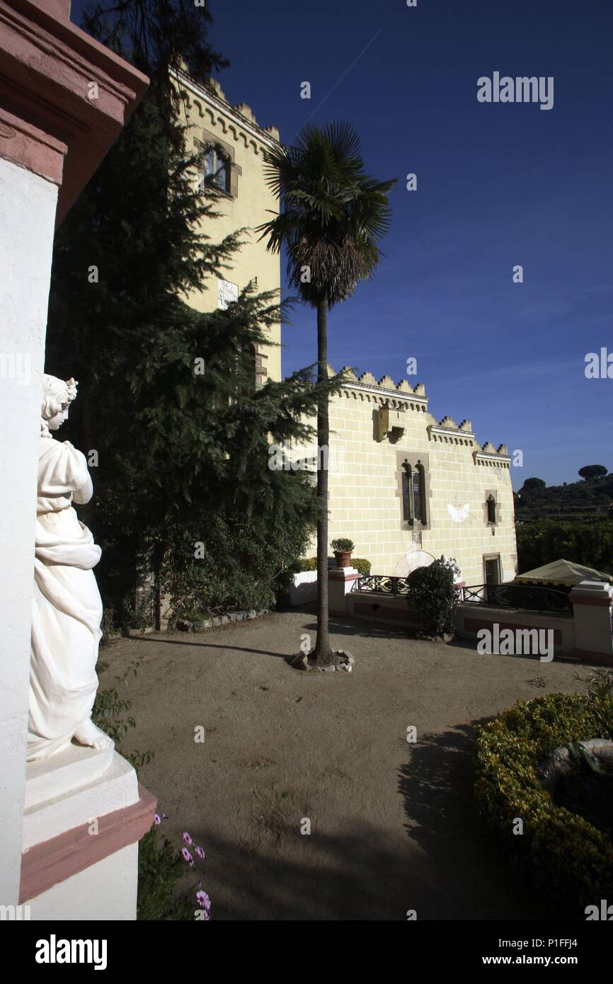 Spanien - Katalonien - Costa del Maresme (Kreis) - Barcelona. cerca de Tiana; HNO-romà" Casa de la modernista" Baronía d'Esponella'. Stockfoto