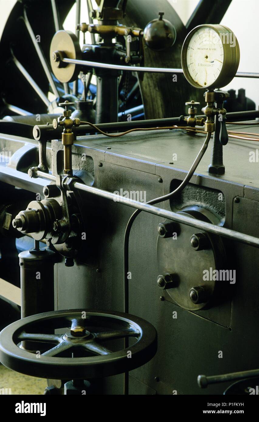 Cal Vidal, las mejores de máquina de Vapor de Antigua fàbrica Textil (Colonia). Stockfoto