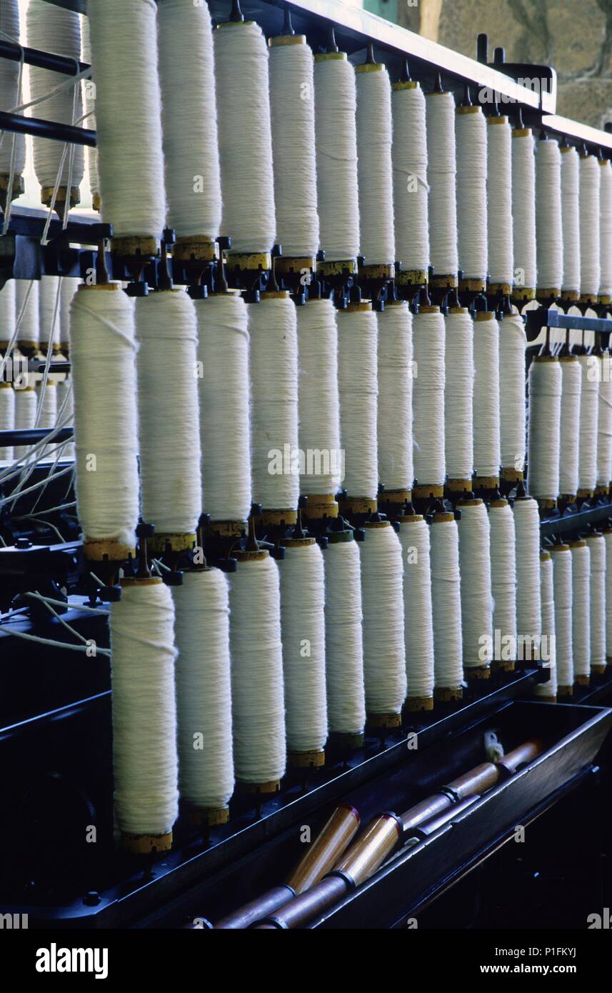 Cal Vidal, las mejores de máquina de hilatura de Antigua fàbrica Textil (Colonia). Stockfoto
