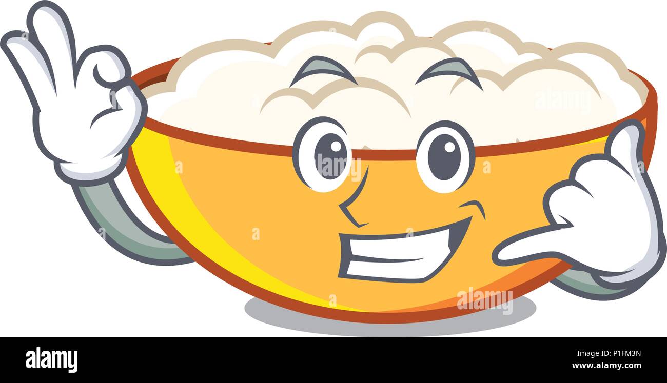 Rufen Sie mich an hüttenkäse Maskottchen Karikatur Stock Vektor