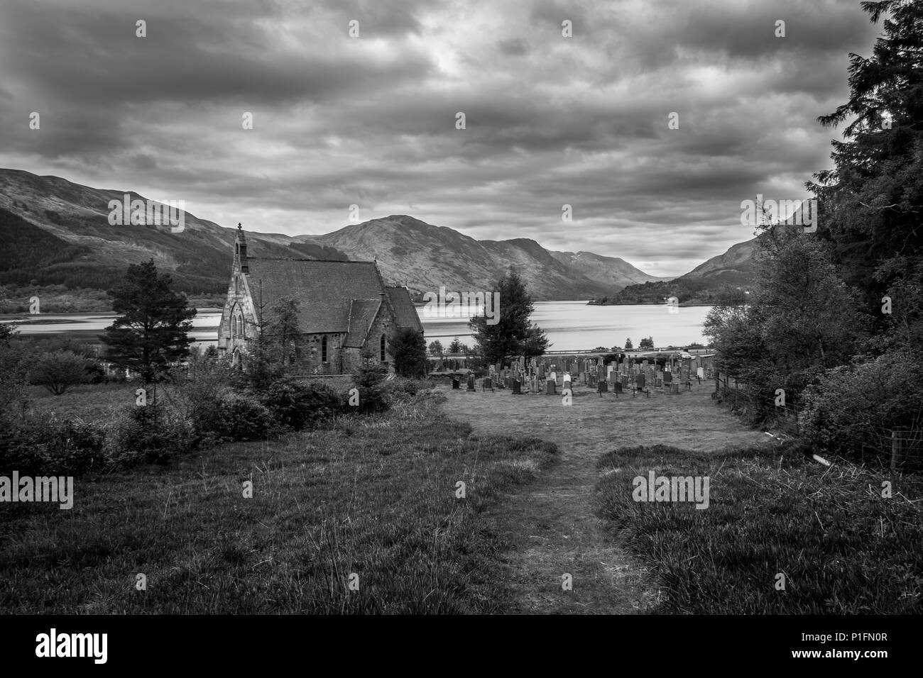 St. John's Church, Ballachulish in Schottland. Stein gebaut. Stockfoto