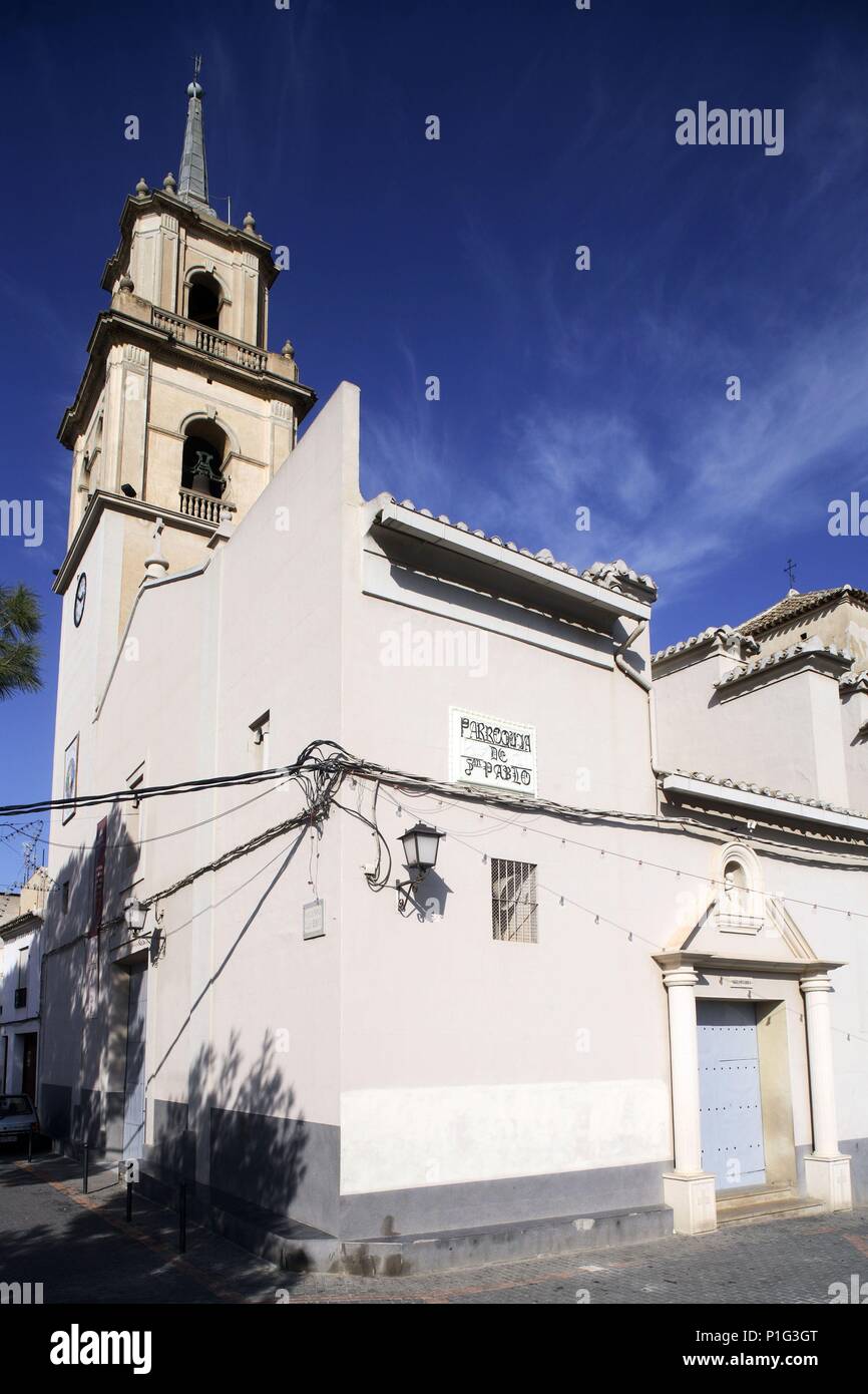 Spanien - La Vega Alta (Bezirk) - MURCIA. Abarán; Iglesia Parroquial San Pablo (Valle de Ricote). Stockfoto