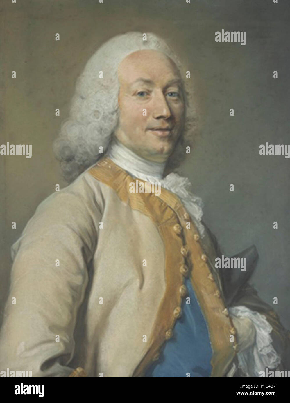 'Portrait d'Homme" von Jean-Baptiste Perronneau, Pastell. Stockfoto