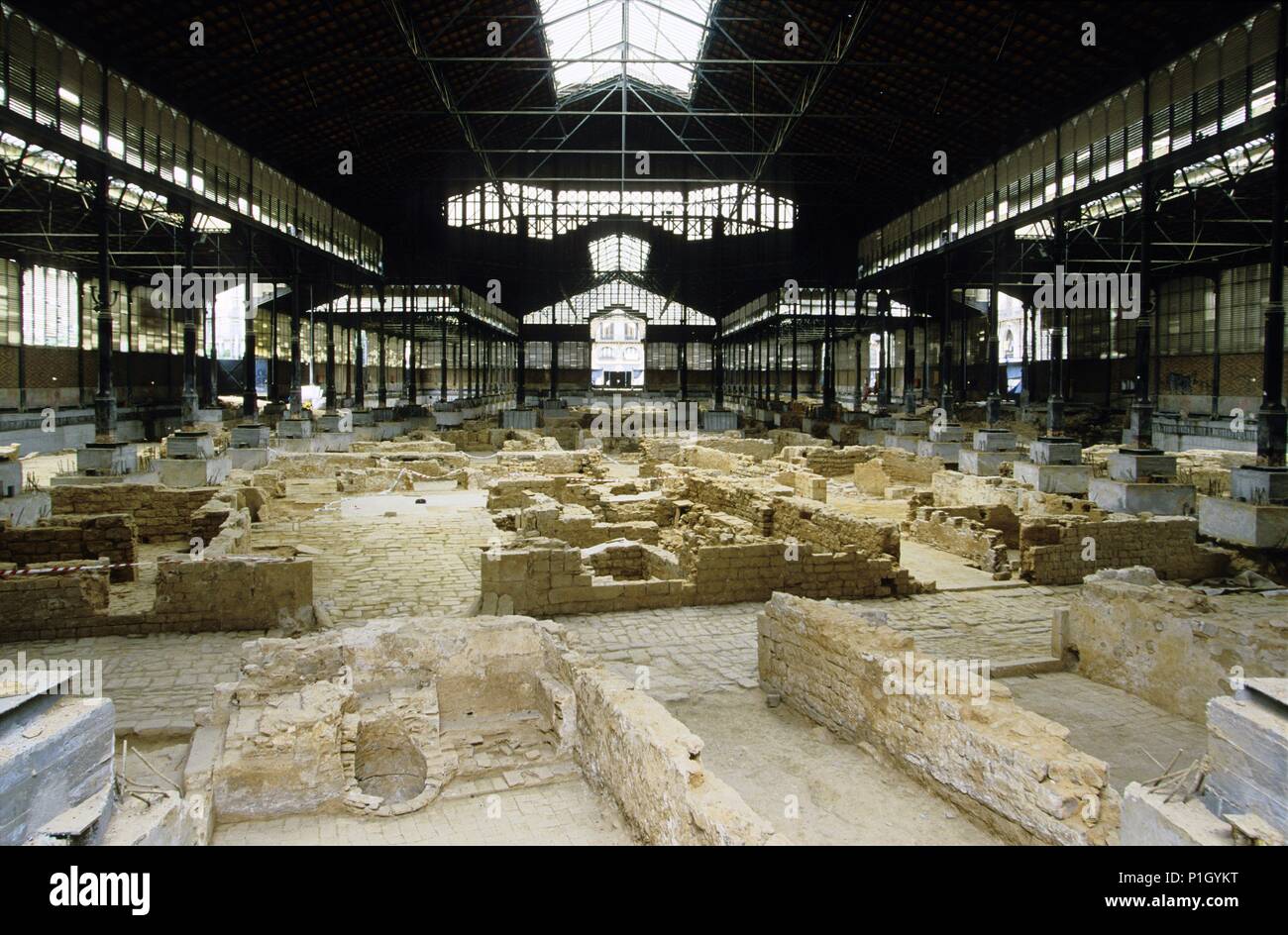 El Borne Markt; archäologischen Ruinen des 18. Jahrhunderts. Stockfoto